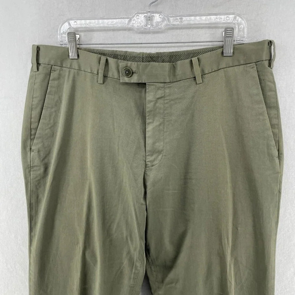 Uniqlo Pants Mens 36x34 Sage Green Slacks Mid Rise Straight Leg Casual Golf - Picture 6 of 10